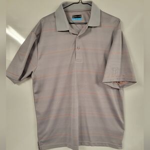 PGA TOUR Polo Shirt Mens Large Multi Striped Golf Performance Popover